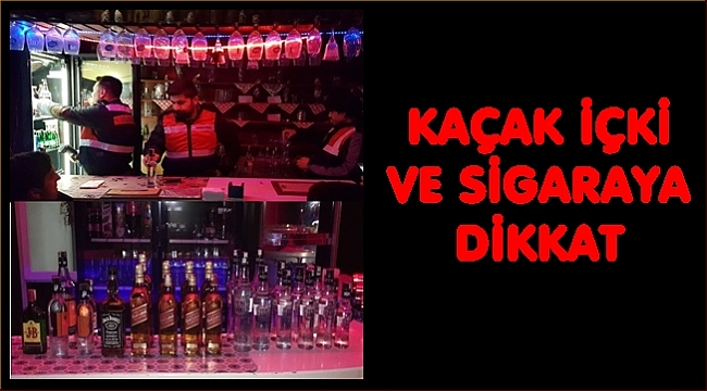 Jandarma kaçak içki ve sigara ele geçirdi