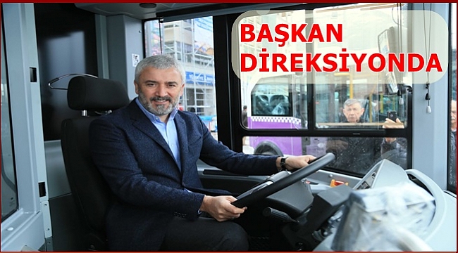 Başkan Yılmaz yeni otobüsle şehir turu attı
