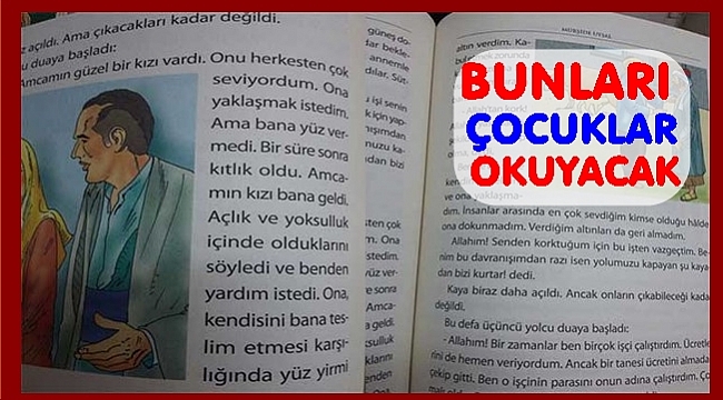 Öğrencilere dağıtılan kitapta bakın neler yazıyor