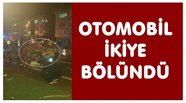 İkiye bölünen otomobilde iki kişi ağır yaralandı