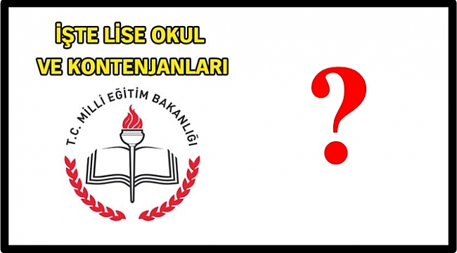 Ordu'da O liseler belli oldu