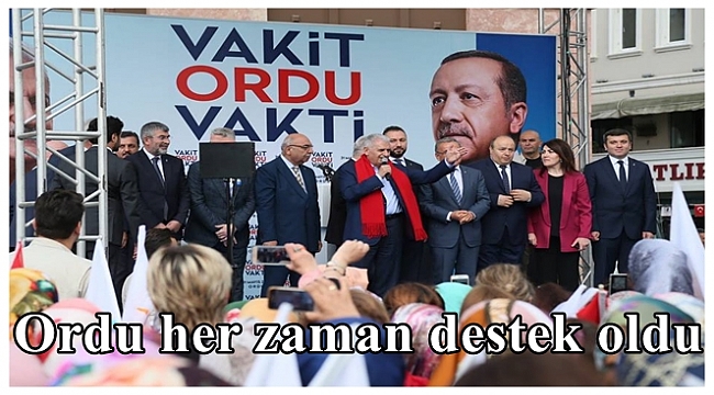 Başbakan Yıldırım Ordu'da konuştu