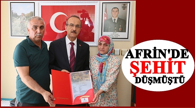 Şehit ailesine Şahadet belgesi takdim edildi