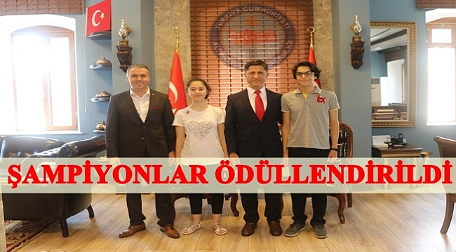 Kaymakam şampiyon öğrencileri altınla ödüllendirdi
