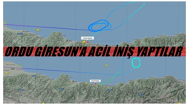 Havada yakıtları bitme noktasına gelince Ordu Giresun'a indiler