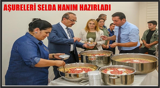 Vali Yavuz personele aşure ikram etti