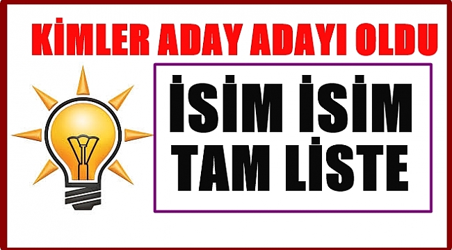 AK PARTİ'DE 179 ADAY ADAYI VAR