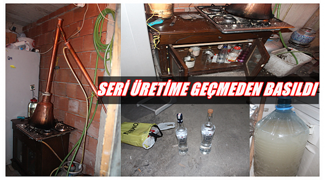 Sahte içki üreten imalathane basıldı