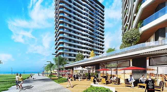 BELDE EVLER'DEN DENİZ MANZARALI TİCARİ ALANLAR