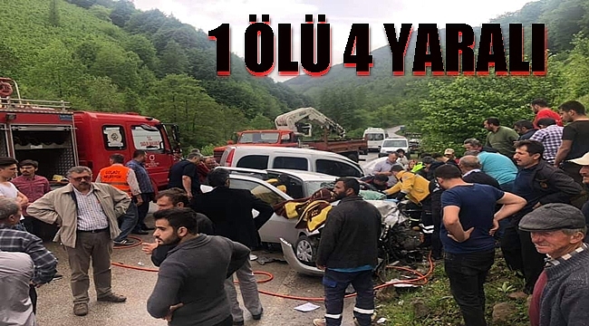 İki otomobil kafa kafaya çarpıştı