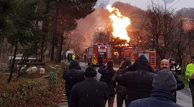 Ordu&#039;da doğalgaz borusu alev aldı