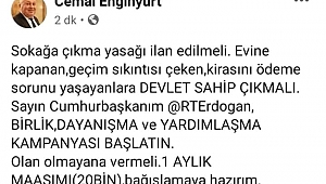 Enginyurt" Maaşımı bağışlamaya hazırım