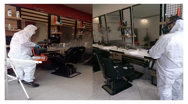 535 berber ve kuaför dezenfekte edildi