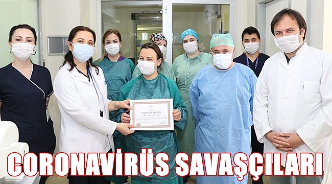 Coronavirüs savaşçıları Hemşirelere Teşekkür Belgesi