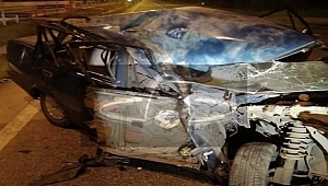 Kazada polis memuru yaralandı