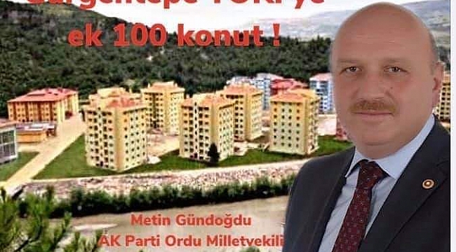 Gürgentepe TOKİ'ye ek 100 konut