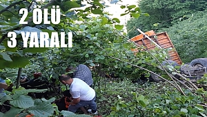 Karayolları kamyonu uçuruma yuvarlandı: 2 ölü 3 yaralı