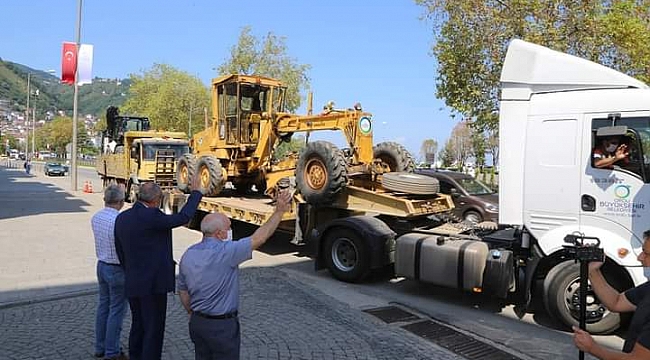 Ordu Büyükşehir Belediyesi Giresun&#039;a ekip gönderdi