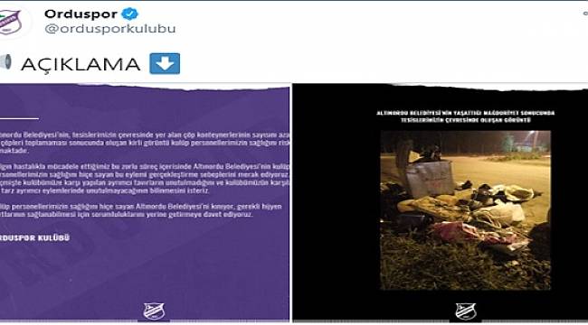 Orduspor 1967 Kulübü'nden açıklama