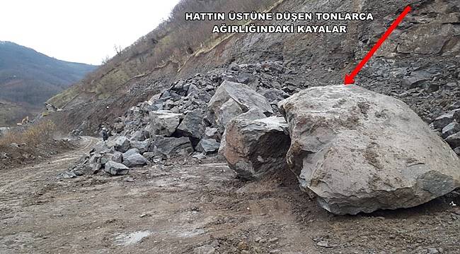 Patlatılan kayalar su hatlarına zarar verdi