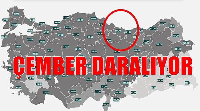 Ordu'da günlük vaka sayısı 500'ü geçti