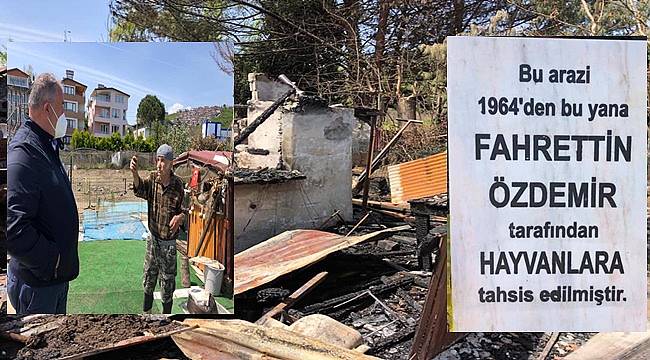 Yaşamını hayvanlara adayan Fahrettin Dede'nin evi yandı