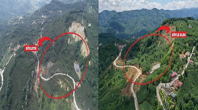 Heyelanı Büyükşehir durdurdu