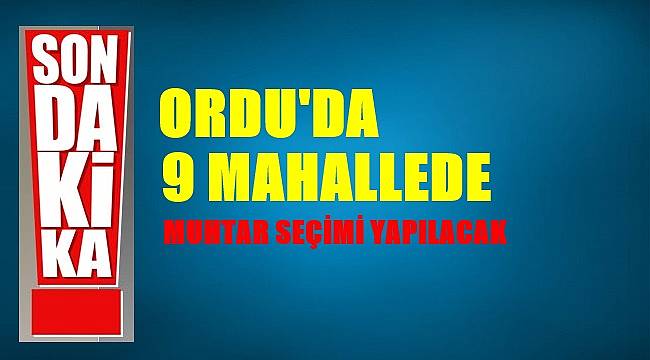 Ordu Valiliği seçim yapılacak yerlerle ilgili flaş karar aldı