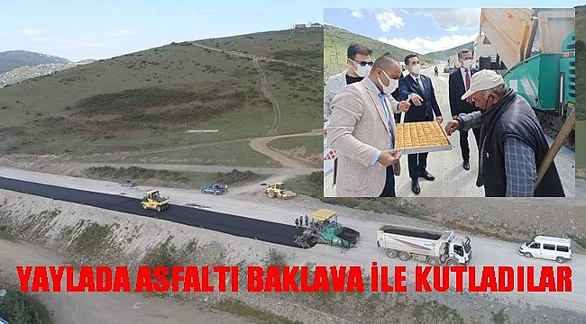 Çambaşı Yolu&#039;nda sıcak  asfaltlama çalışması devam ediyor