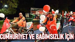 Altınordu Belediyesi'nden bisikletli fener alayı