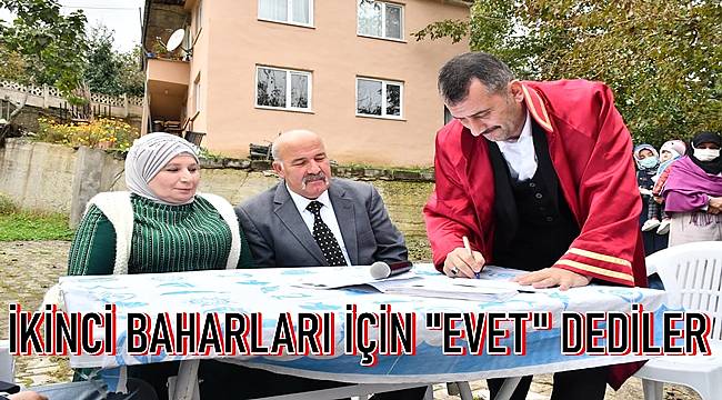 İkinci baharları için nikah masasına oturdular