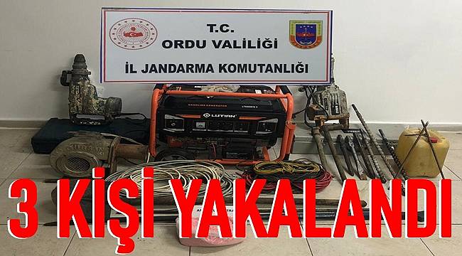 Ordu'da kaçak defineciler jandarmaya yakalandı