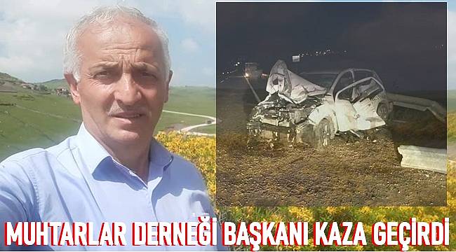 Ordu'da Muhtarlar Derneği Başkanı Trafik kazası Geçirdi