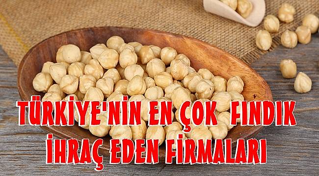 Türkiye'nin en çok fındık satan firmaları