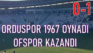 Orduspor 1967 kendi evinde  Yeşilyurt D.Ç. Ofspor'a 1-0 yenildi