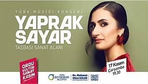 Yaprak Sayar konseri bu akşam Taşbaşı Sanat Alanında