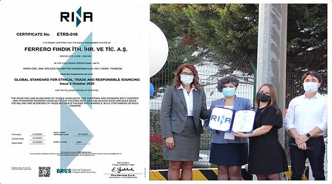 Ferrero Fındık'a Etik Ticaret ve Sorumlu Tedarik Standardı
