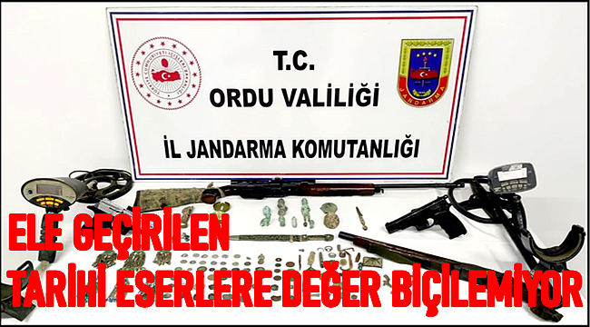 Ordu'da jandarma tarafından Roma Dönemine ait tarihi eserler ele geçirildi