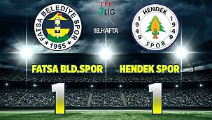 Fatsa Belediyespor- Hendekspor maç sonucu: 1-1