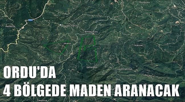 Ordu'da 4 bölgede maden aranacak