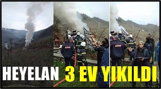 Ordu'da heyelan; 3 ev toprak altında kaldı