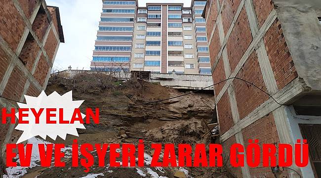 Ordu'da heyelanda ev ve işyeri zarar gördü