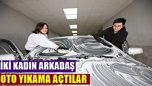 Ordu'da iki kadın arkadaş oto yıkama açıp kendileri çalışıyor