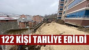 Ordu'da meydana gelen heyelan nedeniyle 122 kişi tahliye edildi