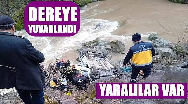Ordu'da otomobil dereye yuvarlandı: 2 kişi yaralandı