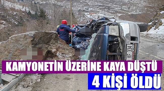 Trabzon'da kamyonetin üzerine kaya düştü: 4 kişi öldü