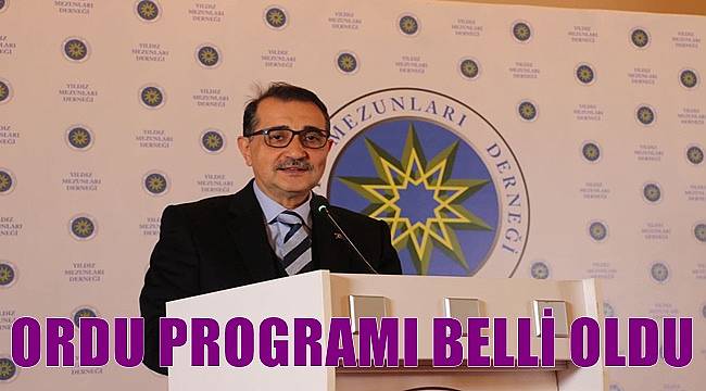 Enerji Bakanı Fatih Dönmez'in Ordu  programı belli oldu
