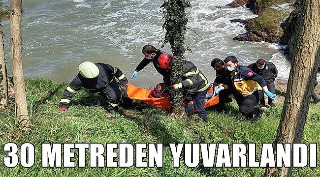 Ordu&#039;da ayağı kayan kişi kayalıklardan düştü