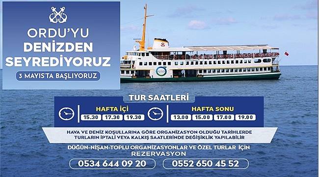 Ordu'da deniz turları 3 Mayıs'ta başlıyor