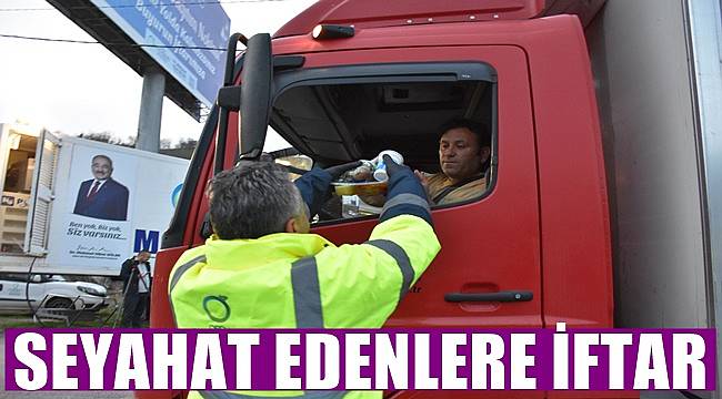 Ordu&#039;da seyahat eden şoför ve yolculara iftar veriliyor